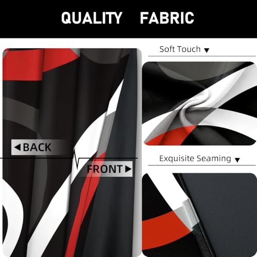 Image of weesire Black and Red Blackout Curtains, 52 x 84 Inch, Grommet, 2 Panels