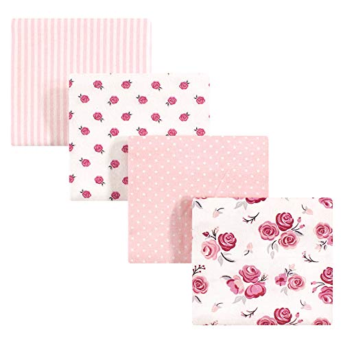 Image of Hudson Baby Unisex Baby Cotton Flannel Receiving Blankets, Rose, One Size
