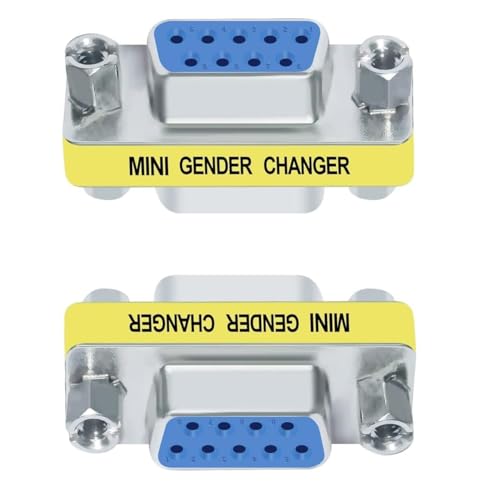 Adaptador RS232 DB9 Hembra a Hembra, Acoplador DB9, Adaptador de Cambiador de Género RS-232 - RS-485 - TTL - DB9, Conector Serie Hembra a Hembra, RS232 Plug 9 Pin