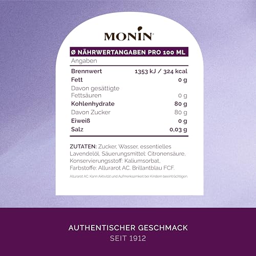 Monin Sirup Lavendel (1 x 1,0l) - für Cocktails, Limonaden und Desserts - Aromatisch, Natürlich und Blumig 3