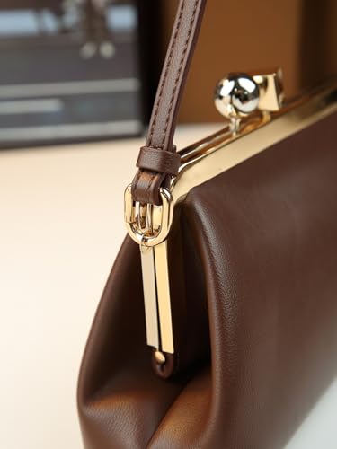 Image of Rejolly Women Vintage Kiss Lock Top Handle Handbag Evening Purse Crossbody Shoulder Bag with Chain Strap