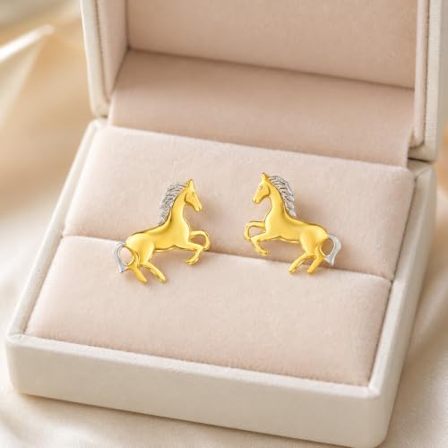 FIVE-D Boucles d'oreilles cheval poney galop en argent 925, Argent – vue 4