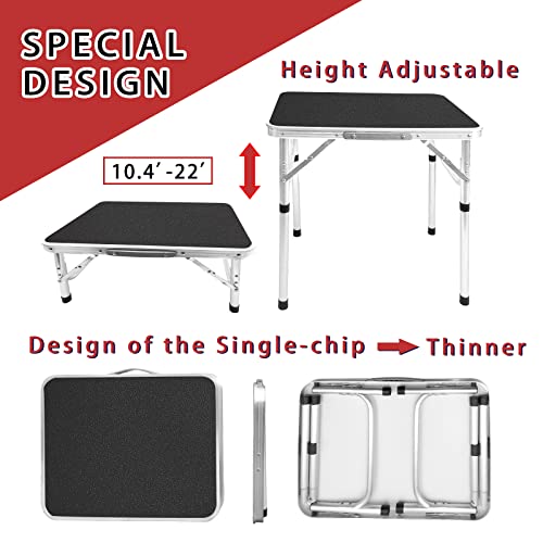 Camp Field Aluminum Folding Small Table, Adjustable Height Lightweight Portable Camping Table For Picnic Beach Outdoor Indoor (Small) #TOP2