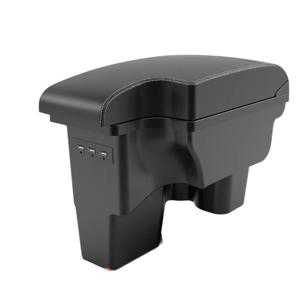 For Toyota Hilux Armrest Box Retrofit Interior Parts Car Armrest Storage Box Holder Ashtray USB Interior Parts(A3 White line Corium)