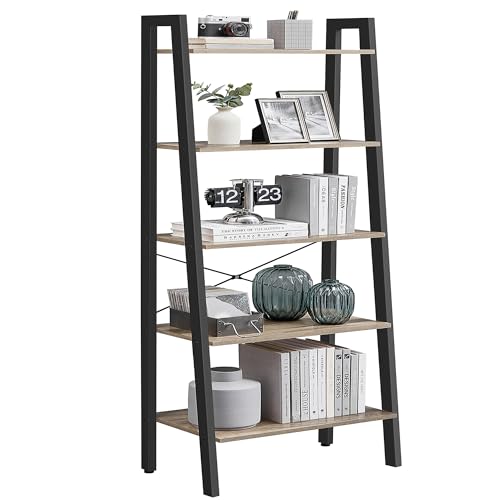 VASAGLE Ladder Shelf, 5-Tier Bookshelf, Storage Rack,...
