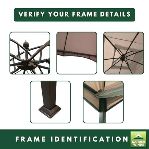 Garden Winds Heavy Duty Reinforced Replacement Canopy Top Cover Compatible with The GF-12S004B, TPGAZ17-002 Allen Roth 10' x 12' Gazebo - Classic Sand, Riplock 500 by Garden Winds - Image 6