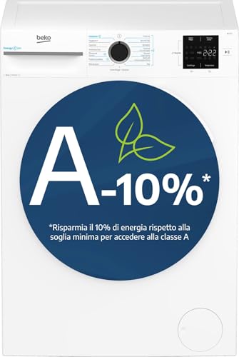 Beko BMW10147EW – Lavatrice 10 kg, Classe A-10%, 1400 giri, Motore Inverter ProSmart™, Funzione Vapore, 15 Programmi, Bianco, 60 cm