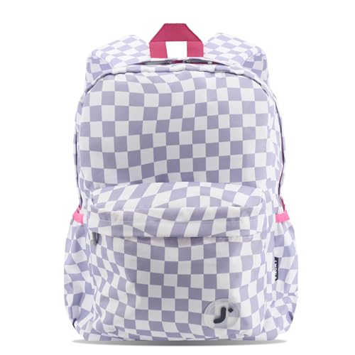 Image of J World Oz Middle School Backpack for Girls & Women. Cute Kids Laptop Bookbag, Lavender Checkers