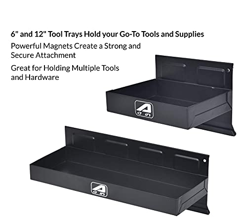 4 Pcs Magnetic Shelf Tool/Parts Storage Box Trays Set - Toolbox Organizer Chest - Cabinet Van Workshop Screwdriver Holder For Rolling Tool Cart, With 3 Can Tray/2 Pcs Wide Trays/Paper Towel Holder #TOP2