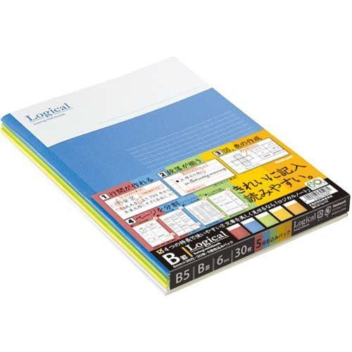 Amazon | ナカバヤシ ロジカルノート B5 B罫 6mm 5冊×4