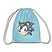 Spreadshirt Sonic The Hedgehog Pixelkopf Turnbeutel, Aqua
