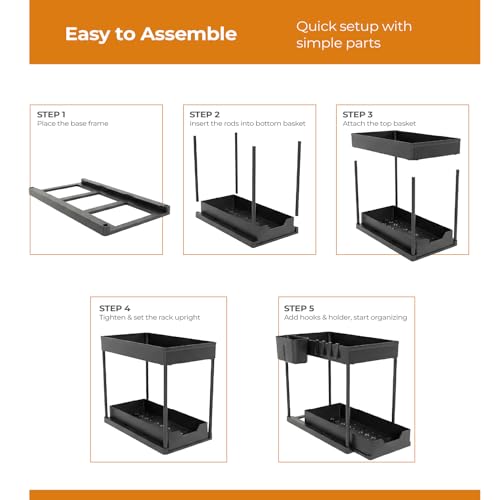 Image of Lifelong 2 Tier Plant Stand Indoor with Storage Tray and Hooks, Black Metal Plant Shelf for Small Potted Plants, Tabletop Organizer Rack for Home Kitchen Office, Space Saving Planter Stand