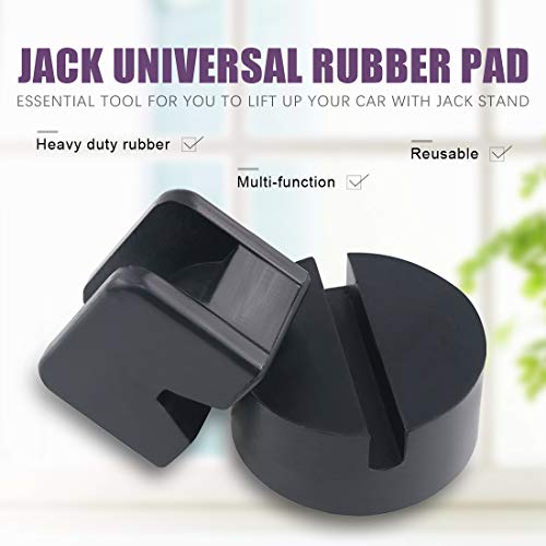 Swpeet 4 Pack 2 Types Sparta Floor Jack Pad Adapter For Jack Stand 2-4 Ton Universal Rubber Sparta Floor Slotted Frame Rail Pinch Welds Protector #TOP4