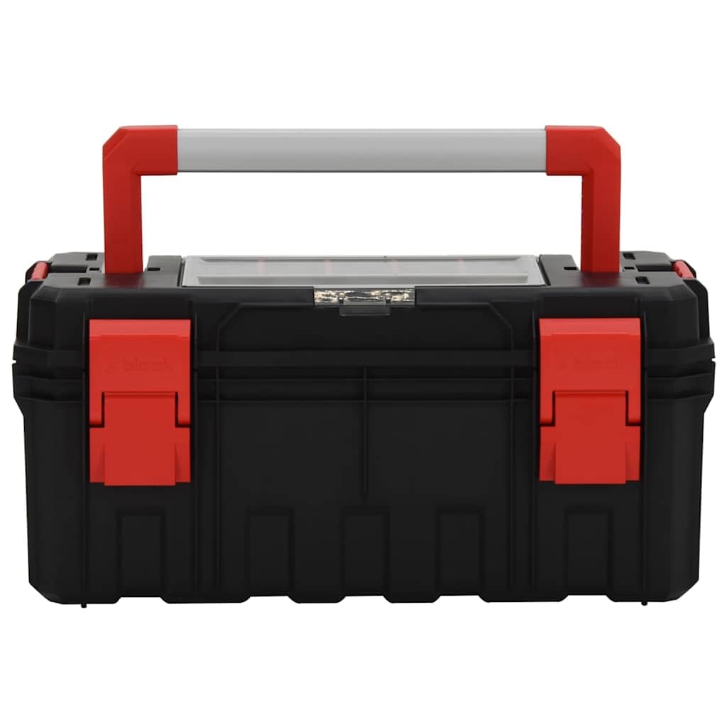 Home Utensili-Cassetta degli attrezzi Nero e Rosso 55x28x26,5 cm