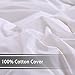 DOWNCOOL 100% Cotton Quilted Down Comforter with Corner Tabs - White Goose Duck Down Feather Filling - Lightweight and Medium Warmth Box Stitched All-Season Duvet Insert - Full/Queen