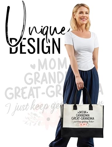 Bolsa Tote Canvas Great Grandma con cierre y correa miniatura 2