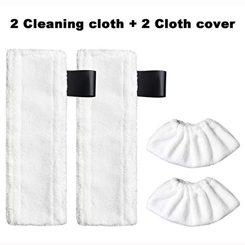 HUAYUWA 2PCS Microfibre Cloths & Pads Set Replacement Fits for Karcher EasyFix Steam Cleaner SC2 SC3 SC4 SC5