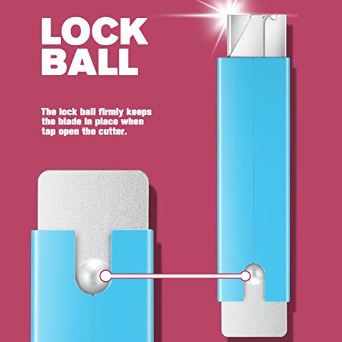 Lnchett Box Cutter, 12-Pack Retractable Cardboard Mini Box Cutter For Packages, Boxes And Paper, All Metal Tough Sheath, Functional Basic Cutter With Case, Lock Ball Design #TOP4