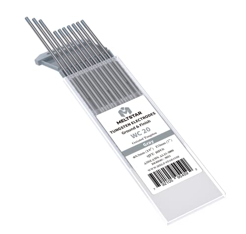 MELTSTAR TIG Welding Cerium tungsten electrode 1/8” x 7” (Grey, WC20) 10-Pack, Gray - Image 2