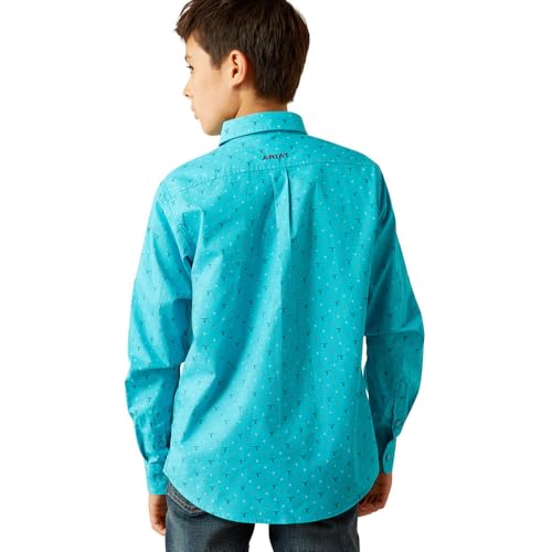 Ariat Boys Classic Fit Turquoise Shirt2