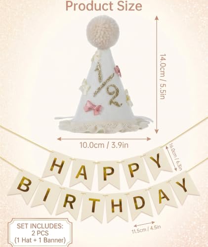 Image of piercing Half Birthday Decoration for kids, 1 /2 Birthday Decorations for kids, Half Way to One Decoration, Half Birthday Cap, Adorable Party Hat Milestone, Great for Photo Shoots