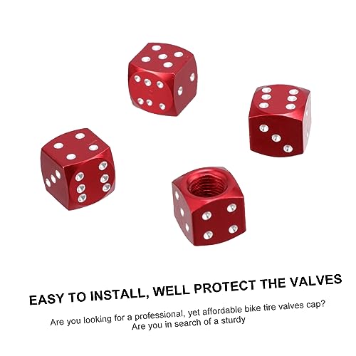 4 Unidades Tapas de Válvula para Bicicleta Rojas miniatura 5