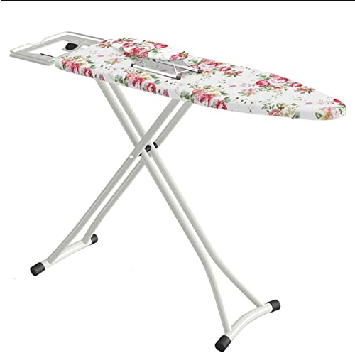 Tabla de planchar con placa de hierro grande, diseño plegable y zona de estacionamiento resistente al calor para tareas de planchado y lavandería convenientes
