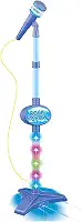 Microfone Pedestal Infantil Rock Show Azul, DM Toys
