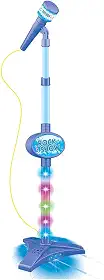 Microfone Pedestal Infantil Rock Show Azul, DM Toys