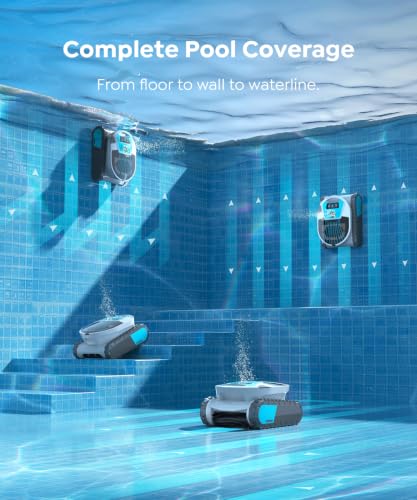 Image of Pleco Pro Cordless Robotic Pool Cleaner, Smart Navigation, 210-240 Min Runtime, Wall Climbing & Waterline Cleaning, Up to 2691 Sq.Ft, Dual-Layer Filtration for Inground Pools, Phantom White