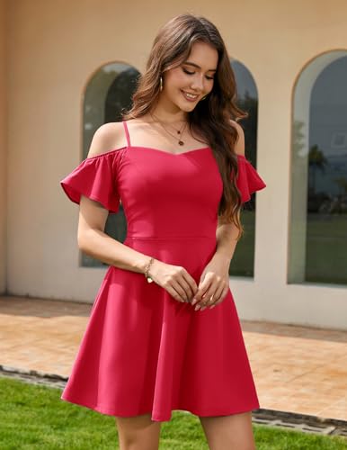 Meetjen Women's Short Homecoming Dress for Teens 2025 Spaghetti Straps Off Shoulder Bridesmaid Cocktail Prom Dresses4