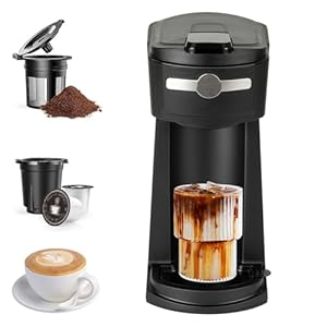 Single Serve K Cup Coffee Maker 2 in 1 Machine,6 to 14 Oz Brew Sizes,Auto Shut Off & Reusable Filter,Use Coffee Capsule&Ground Coffee&Loose Leaf Tea,Sykaffee Black Single Serve K Cup Coffee Maker 2 in 1 Machine6 to 14 Oz Brew SizesAuto Shut Off Reusable FilterUse Coffee CapsuleGround CoffeeLoose Leaf TeaSykaffee Black