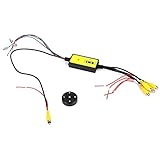 Qiilu Car Backup Camera Splitter Switch, Intelligent Car Video Switcher Converter 4 Input 1 Output Switch Video System Auto Parts