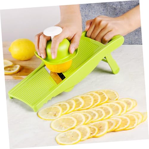 Cortador manual de verduras multifuncional con mango verde miniatura 7