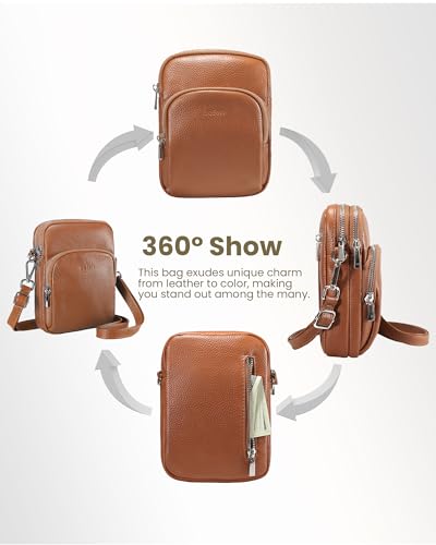 Image of befen Small Genuine Leather Crossbody Bag for Women Trendy Crossbody Purses with RFID Blocking Card Slots