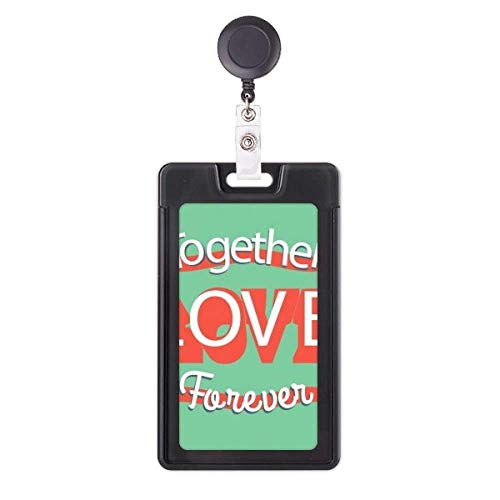 Badge enrouleur Saint-Valentin Together Love Forever au bureau et à l'hôpital