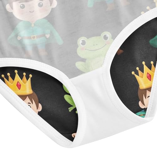 Cartoon Prince Golden Crown Toddler Girls Panties, Cotton Girls Underwear, 2T–8 Years4