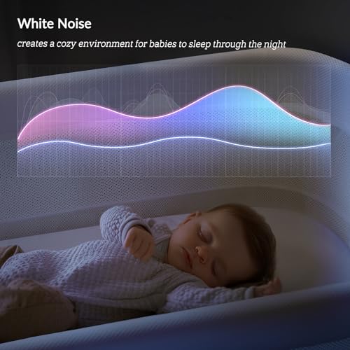 Image of VaVaSoo Automatic Rocking Bassinet for Newborn, 3-Speed Electric Baby Bassinet with White Noise & Lullabies, Portable Baby Bedside Sleeper with Battery Power, Brownish-Yellow