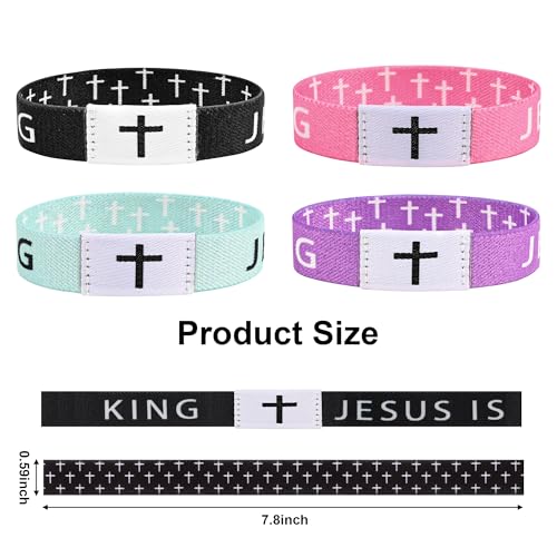 4 Pulseras Jesús es Rey con Versículos Bíblicos Diarios miniatura 4