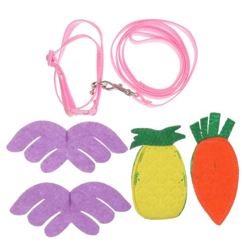 Mipcase Lovely Pet Harness Rabbit Traction Rope Squirrel Harness Set of 5 Comfortable for Everyday Walks Weekend Events Random Color