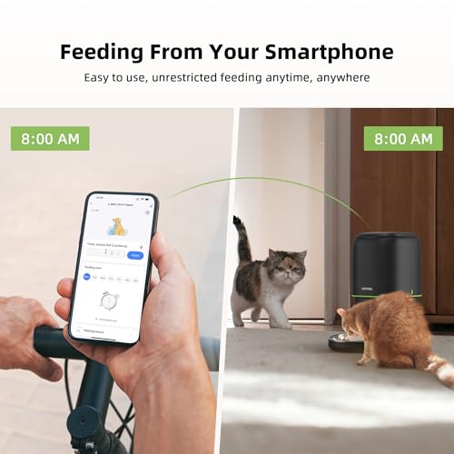 Cat-Feeder-Automatic-with-APP-Easy-to-Clean-16cup136oz-24GHz-WiFi-Automatic-Cat-Feeder-for-Remote-Feeding-Cat-Food-Dispenser-with-Lock-Feature-and-Suitable-Portion-Size-Easy-to-Use