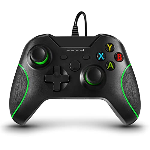 Saminra Replacement For Xbox One Wired Controller, Black Usb Gamepad Joystick Controller For Xbox One/S/X/Pc Windows 10 With 3.5Mm Audio Jack #TOP22