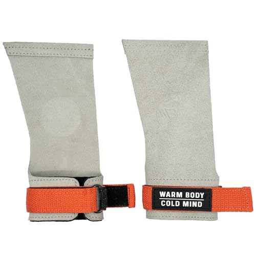 Image of WARM BODY COLD MIND Leather Hand Grips - NO Holes for Weightlifting, Powerlifting, Gymnastics, Cross Training, Pull-Ups, Weight Lifting, Wrist and Palm Protection