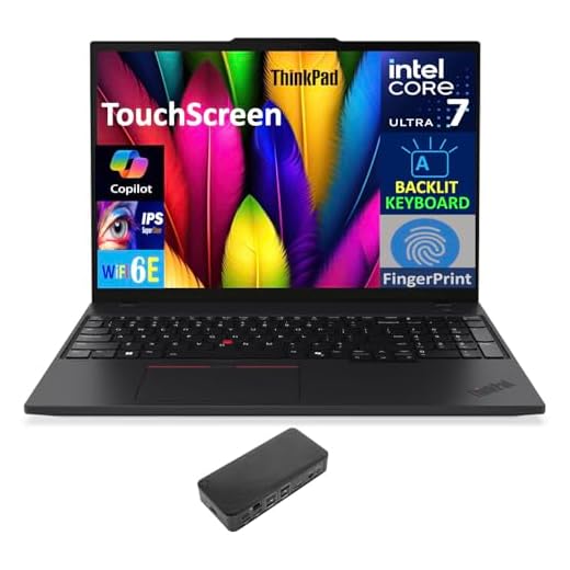 Lenovo Thinkpad T16 Gen 3 Business Laptop 16.0" Touchscreen IPS WUXGA Display (Intel Core Ultra 7 155U, 32GB DDR5, 512GB SSD, Intel Graphics, Backlit KB, Fingerprint, Win 11 Pro) w/USB-C Dock