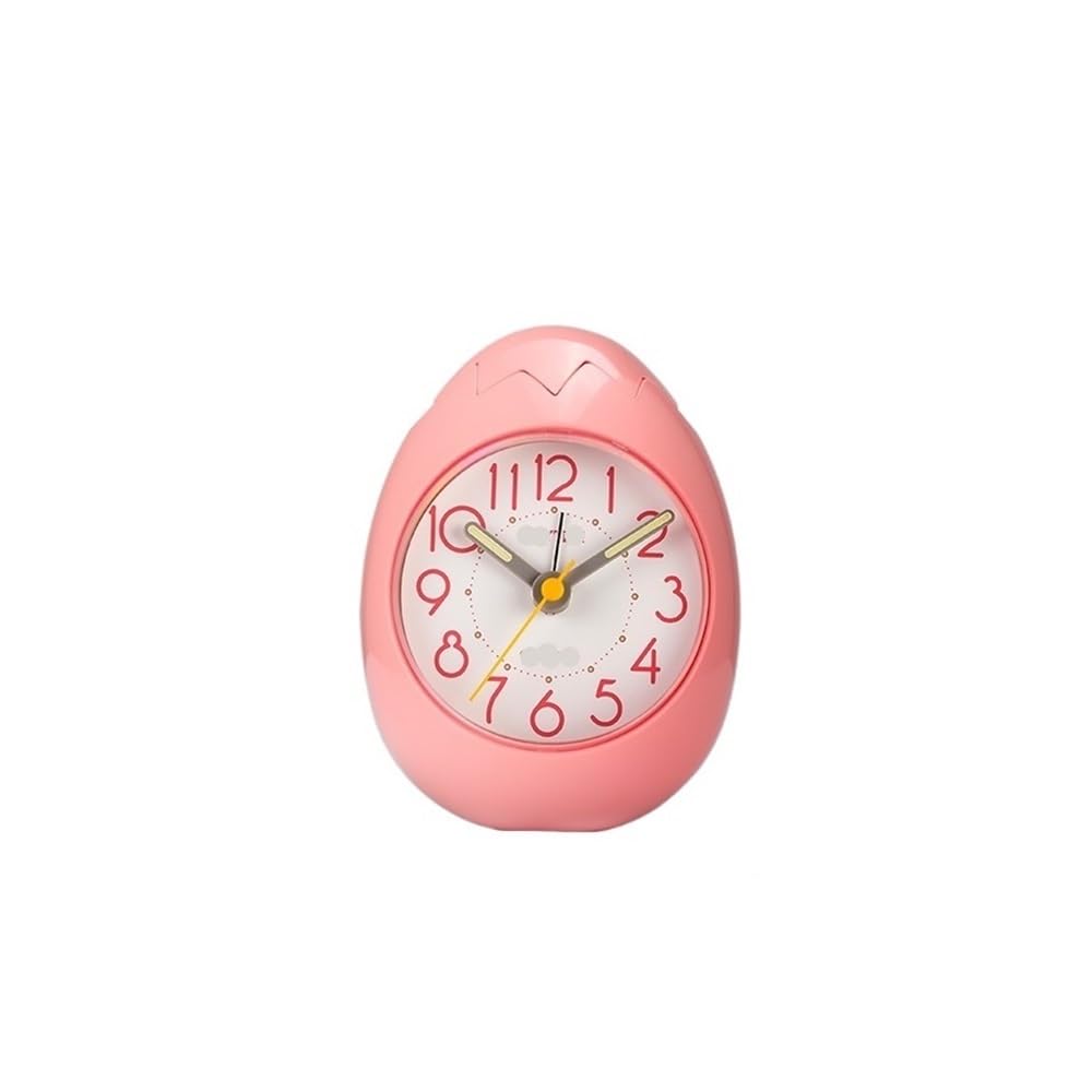 NIUHUAHUI Alarm Clock, Alarm clock creative mute bedside student cute alarm (Pink)