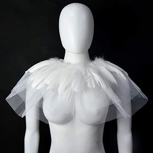 Homelex Feather Shawl Collar With Gothic Victorian Natural Feathers Cape Choker Halloween Costumes #TOP1