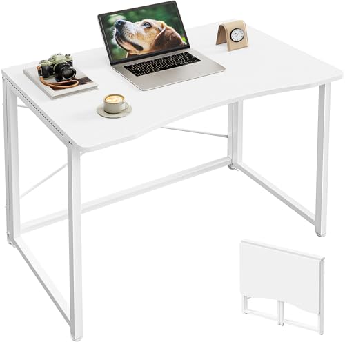 Image of Huuger Folding Desk for Small Spaces, 31.5 Inch Foldable Computer Table