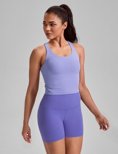 Image of HeyNuts Longline Zeal Bras Medium Impact Wirefree Sports Bras Workout Crop Tank Tops with Removable Pads, A-D Cups