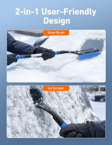 Image of AstroAI 40 inch 2-in-1 Detachable Snow Brush & Ice Scrapers for Car Windshield