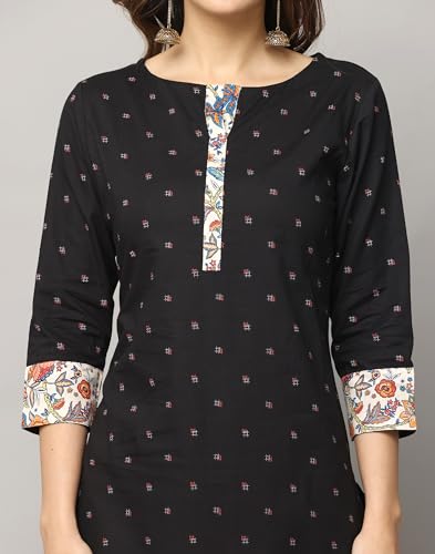 Image of Front Placket Round Neck Kurta with A Patch on Sleeve